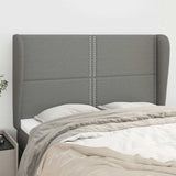 Vidaxl hoofdbord met randen 147x23x118 128 cm stof donkergrijs