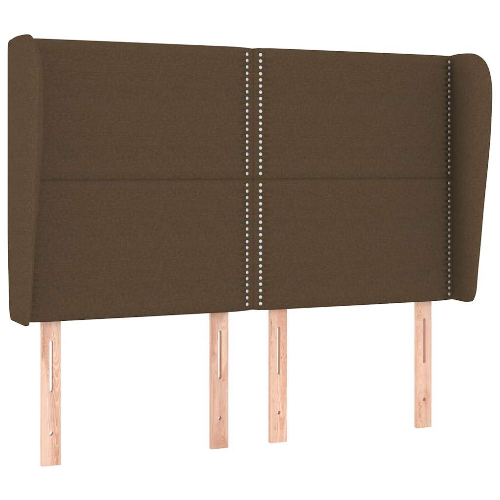 Vidaxl hoofdbord met randen 147x23x118 128 cm stof donkerbruin