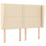 Vidaxl hoofdbord met randen 147x23x118 128 cm stof crèmekleurig