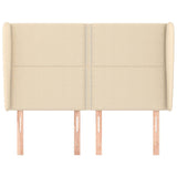 Vidaxl hoofdbord met randen 147x23x118 128 cm stof crèmekleurig
