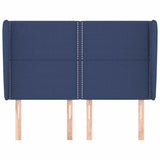 Vidaxl hoofdbord met randen 147x23x118 128 cm stof blauw