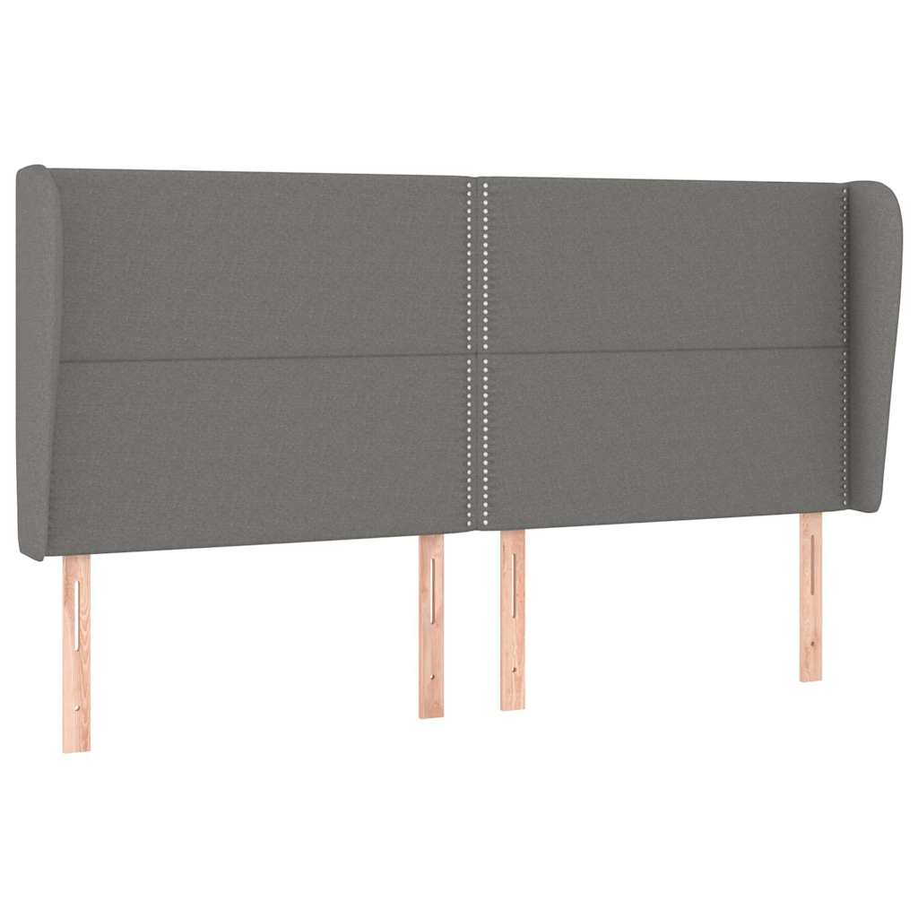 Vidaxl hoofdbord met randen 183x23x118 128 cm stof donkergrijs