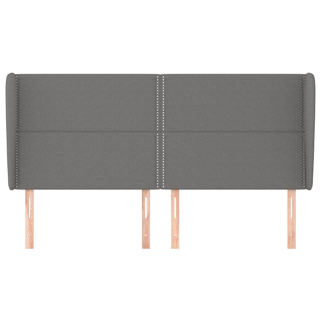 Vidaxl hoofdbord met randen 183x23x118 128 cm stof donkergrijs