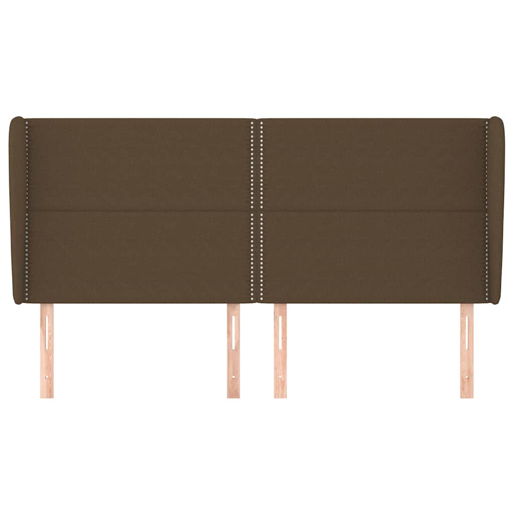 Vidaxl hoofdbord met randen 183x23x118 128 cm stof donkerbruin