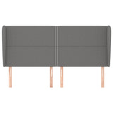 Vidaxl hoofdbord met randen 203x23x118 128 cm stof donkergrijs