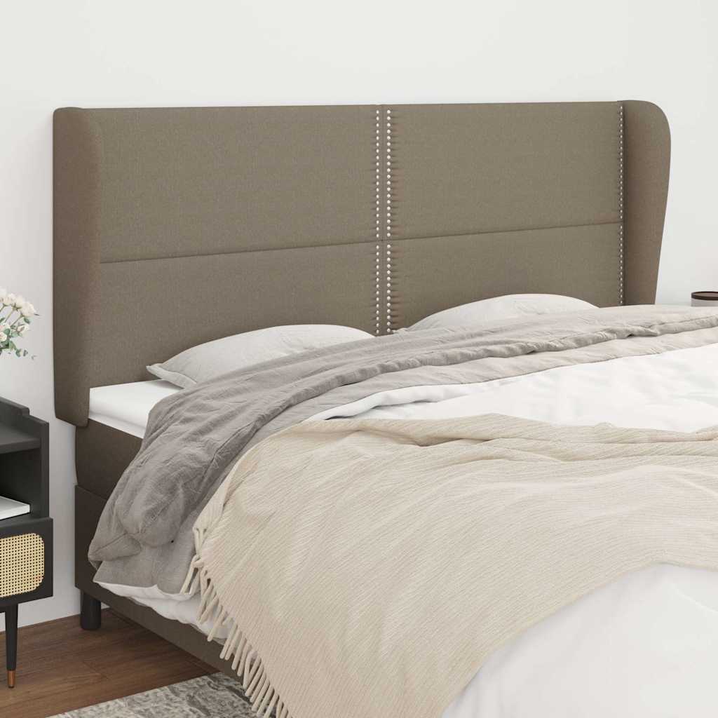 Vidaxl hoofdbord met randen 203x23x118 128 cm stof taupe