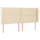Vidaxl hoofdbord met randen 203x23x118 128 cm stof crèmekleurig