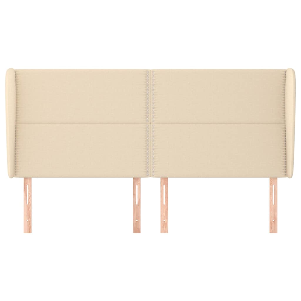 Vidaxl hoofdbord met randen 203x23x118 128 cm stof crèmekleurig