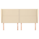 Vidaxl hoofdbord met randen 203x23x118 128 cm stof crèmekleurig