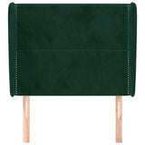 Vidaxl hoofdbord met randen 93x23x118 128 cm fluweel donkergroen