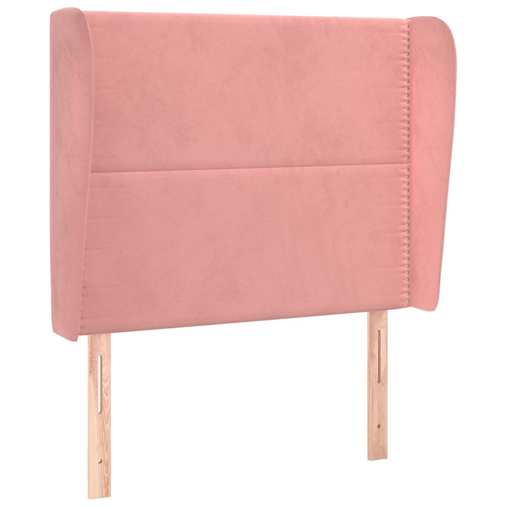 Vidaxl hoofdbord met randen 93x23x118 128 cm fluweel roze