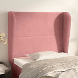 Vidaxl hoofdbord met randen 93x23x118 128 cm fluweel roze