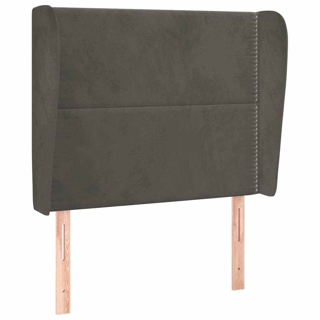 Vidaxl hoofdbord met randen 103x23x118 128 cm fluweel donkergrijs