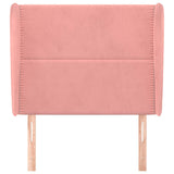 Vidaxl hoofdbord met randen 103x23x118 128 cm fluweel roze