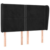 Vidaxl hoofdbord met randen 147x23x118 128 cm fluweel zwart