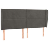 Vidaxl hoofdbord met randen 163x23x118 128 cm fluweel donkergrijs