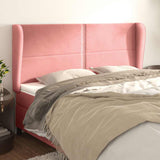 Vidaxl hoofdbord met randen 163x23x118 128 cm fluweel roze