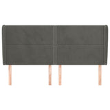 Vidaxl hoofdbord met randen 183x23x118 128 cm fluweel donkergrijs