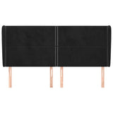 Vidaxl hoofdbord met randen 183x23x118 128 cm fluweel zwart