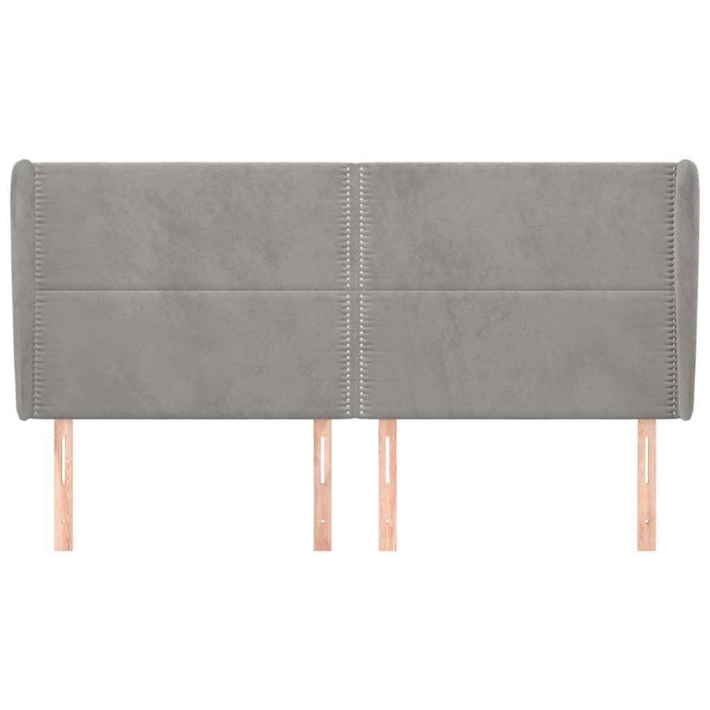 Vidaxl hoofdbord met randen 203x23x118 128 cm fluweel lichtgrijs