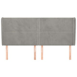 Vidaxl hoofdbord met randen 203x23x118 128 cm fluweel lichtgrijs