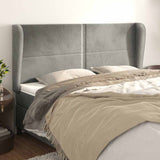 Vidaxl hoofdbord met randen 203x23x118 128 cm fluweel lichtgrijs
