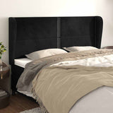 Vidaxl hoofdbord met randen 203x23x118 128 cm fluweel zwart