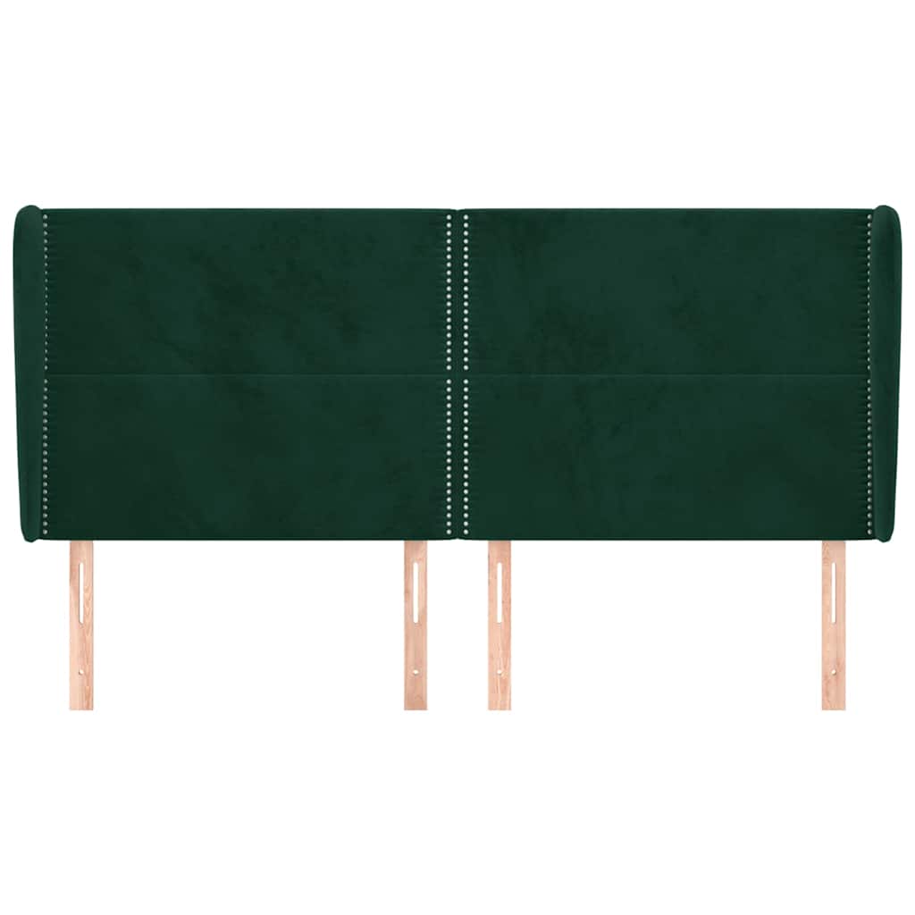 Vidaxl hoofdbord met randen 203x23x118 128 cm fluweel donkergroen
