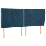 Vidaxl hoofdbord met randen 203x23x118 128 cm fluweel donkerblauw
