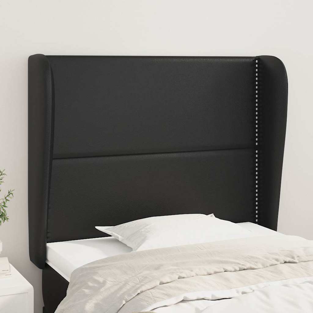 Vidaxl hoofdbord met randen 93x23x118 128 cm kunstleer zwart