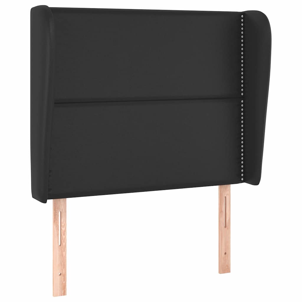 Vidaxl hoofdbord met randen 103x23x118 128 cm kunstleer zwart