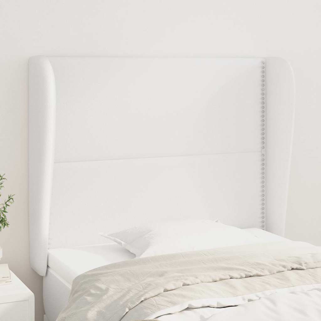 Vidaxl hoofdbord met randen 103x23x118 128 cm kunstleer wit