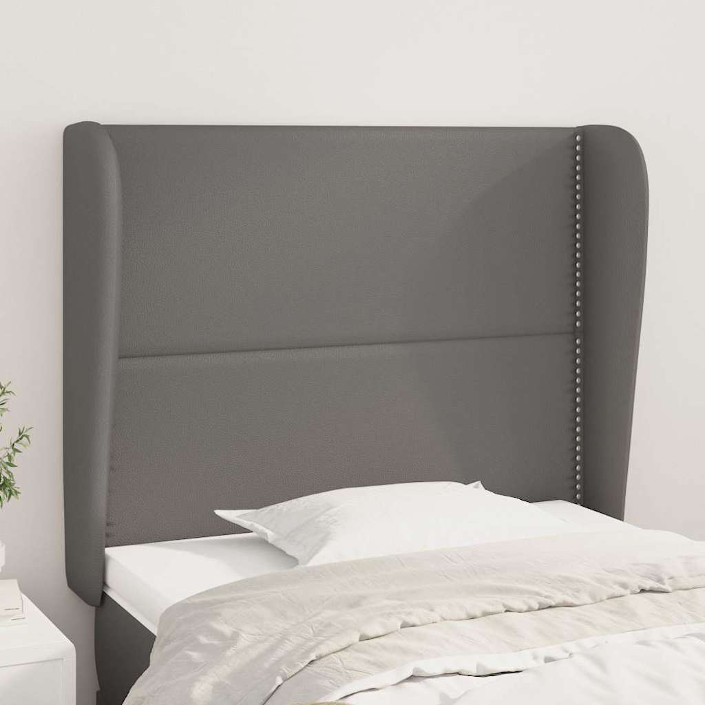 Vidaxl hoofdbord met randen 103x23x118 128 cm kunstleer grijs