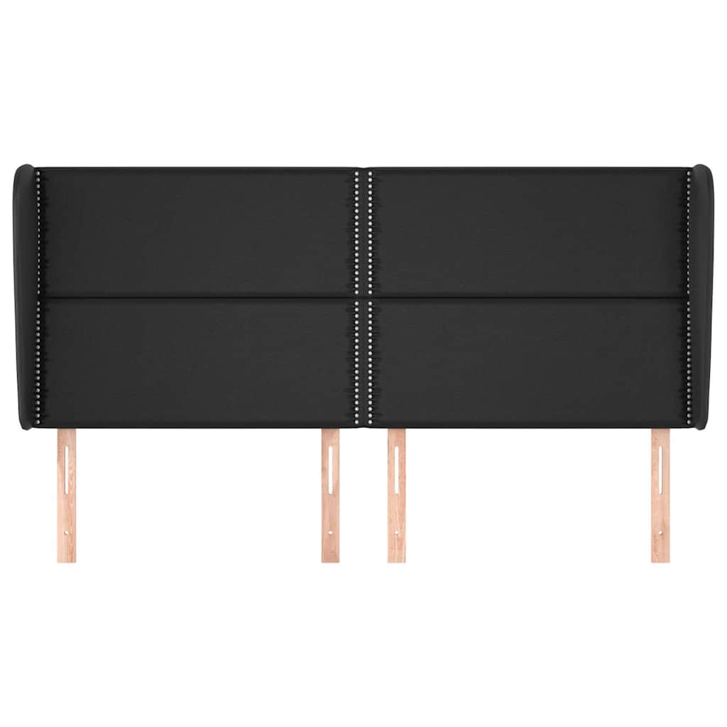 Vidaxl hoofdbord met randen 183x23x118 128 cm kunstleer zwart