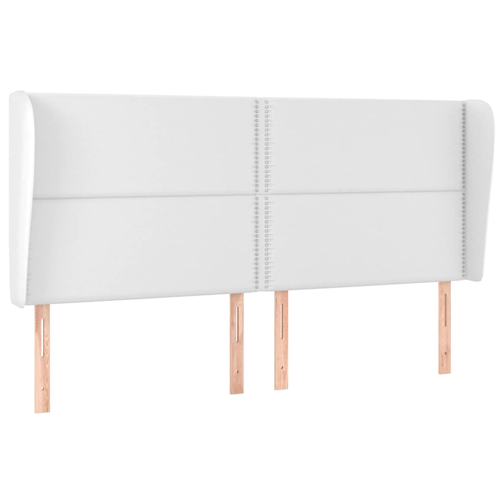 Vidaxl hoofdbord met randen 203x23x118 128 cm kunstleer wit