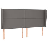 Vidaxl hoofdbord met randen 203x23x118 128 cm kunstleer grijs