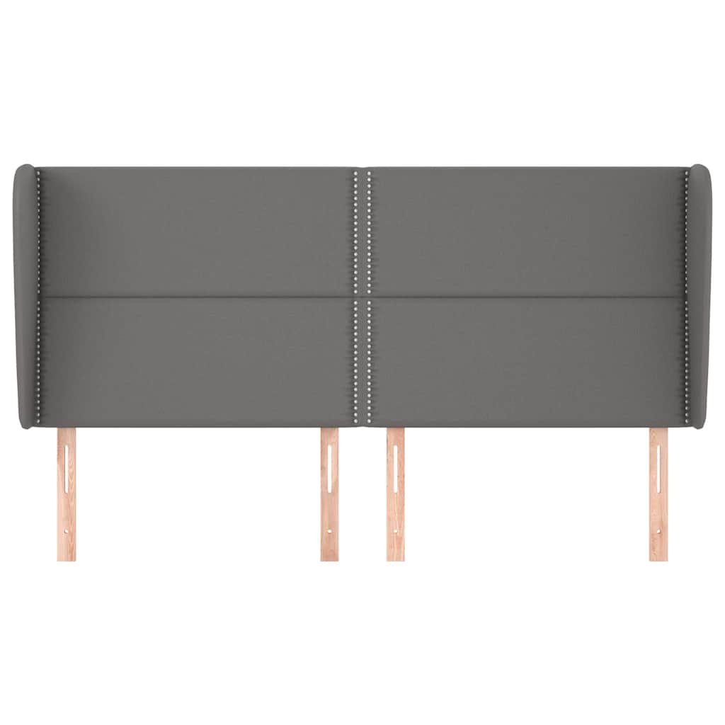 Vidaxl hoofdbord met randen 203x23x118 128 cm kunstleer grijs