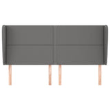 Vidaxl hoofdbord met randen 203x23x118 128 cm kunstleer grijs