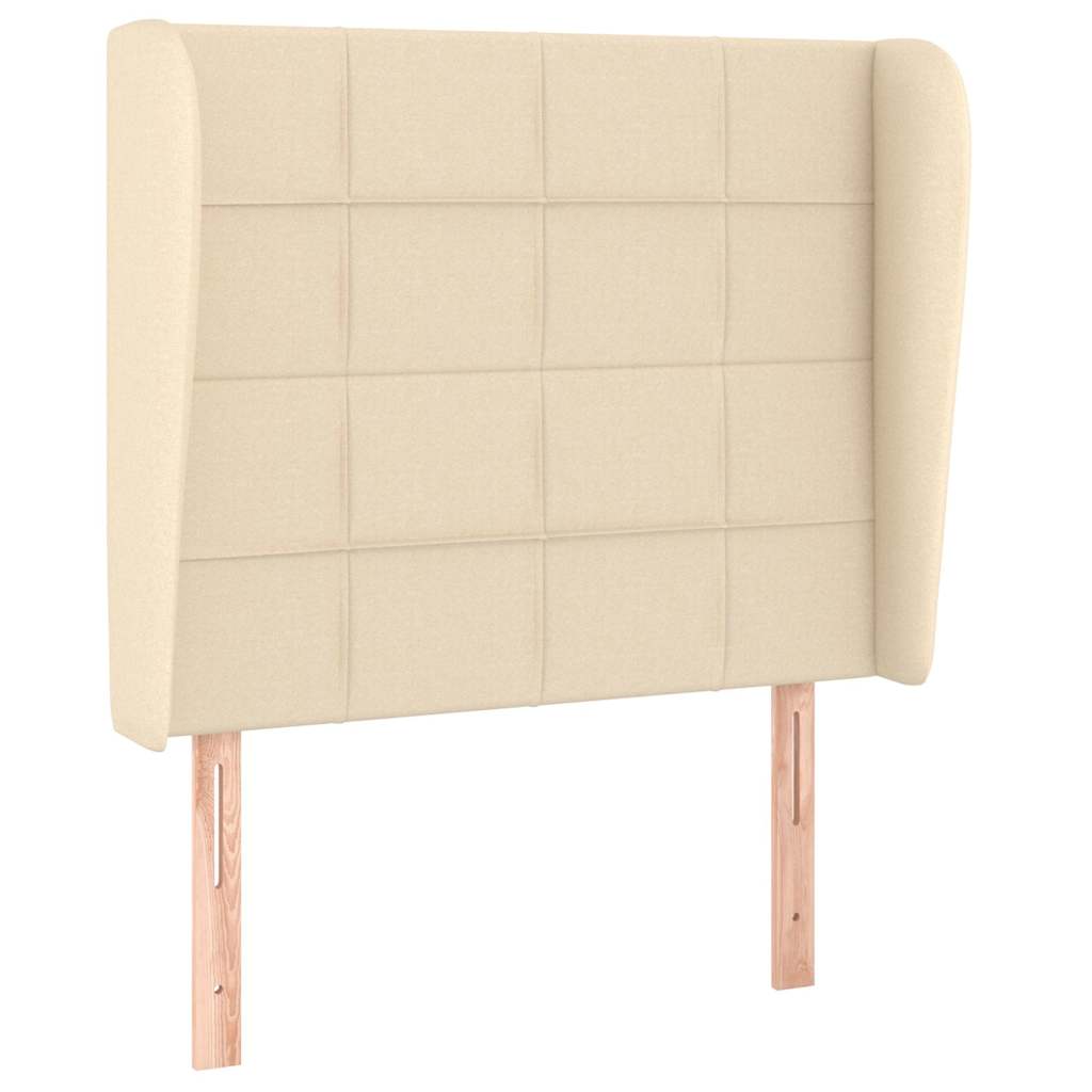 Vidaxl hoofdbord met randen 83x23x118 128 cm stof crèmekleurig
