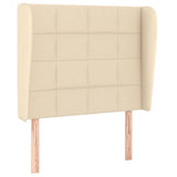 Vidaxl hoofdbord met randen 83x23x118 128 cm stof crèmekleurig