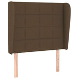 Vidaxl hoofdbord met randen 93x23x118 128 cm stof donkerbruin