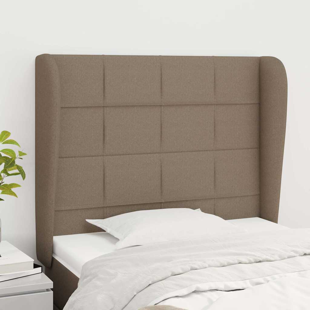 Vidaxl hoofdbord met randen 93x23x118 128 cm stof taupe