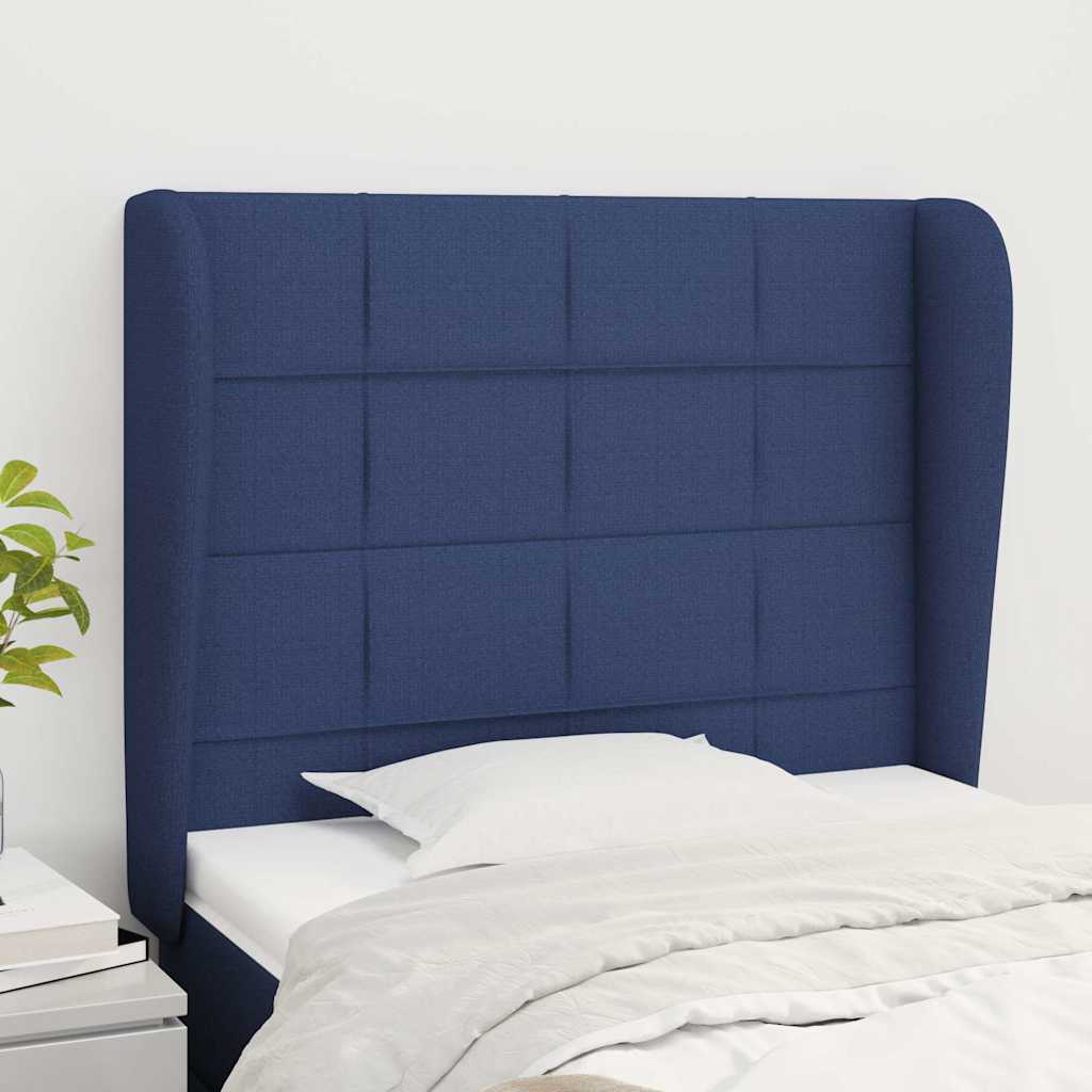 Vidaxl hoofdbord met randen 93x23x118 128 cm stof blauw
