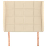 Vidaxl hoofdbord met randen 103x23x118 128 cm stof crèmekleurig