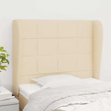 Vidaxl hoofdbord met randen 103x23x118 128 cm stof crèmekleurig