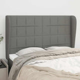 Vidaxl hoofdbord met randen 147x23x118 128 cm stof donkergrijs