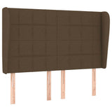 Vidaxl hoofdbord met randen 147x23x118 128 cm stof donkerbruin