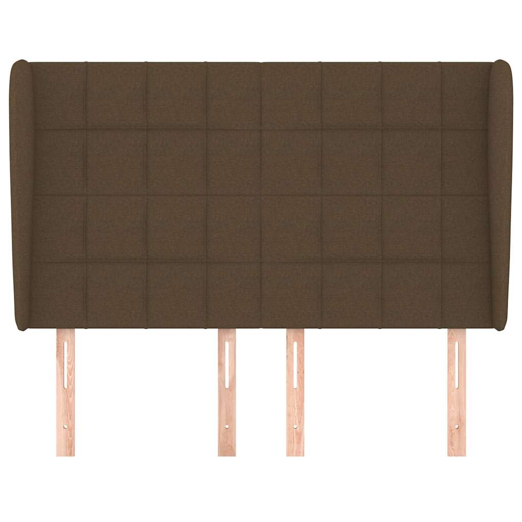 Vidaxl hoofdbord met randen 147x23x118 128 cm stof donkerbruin