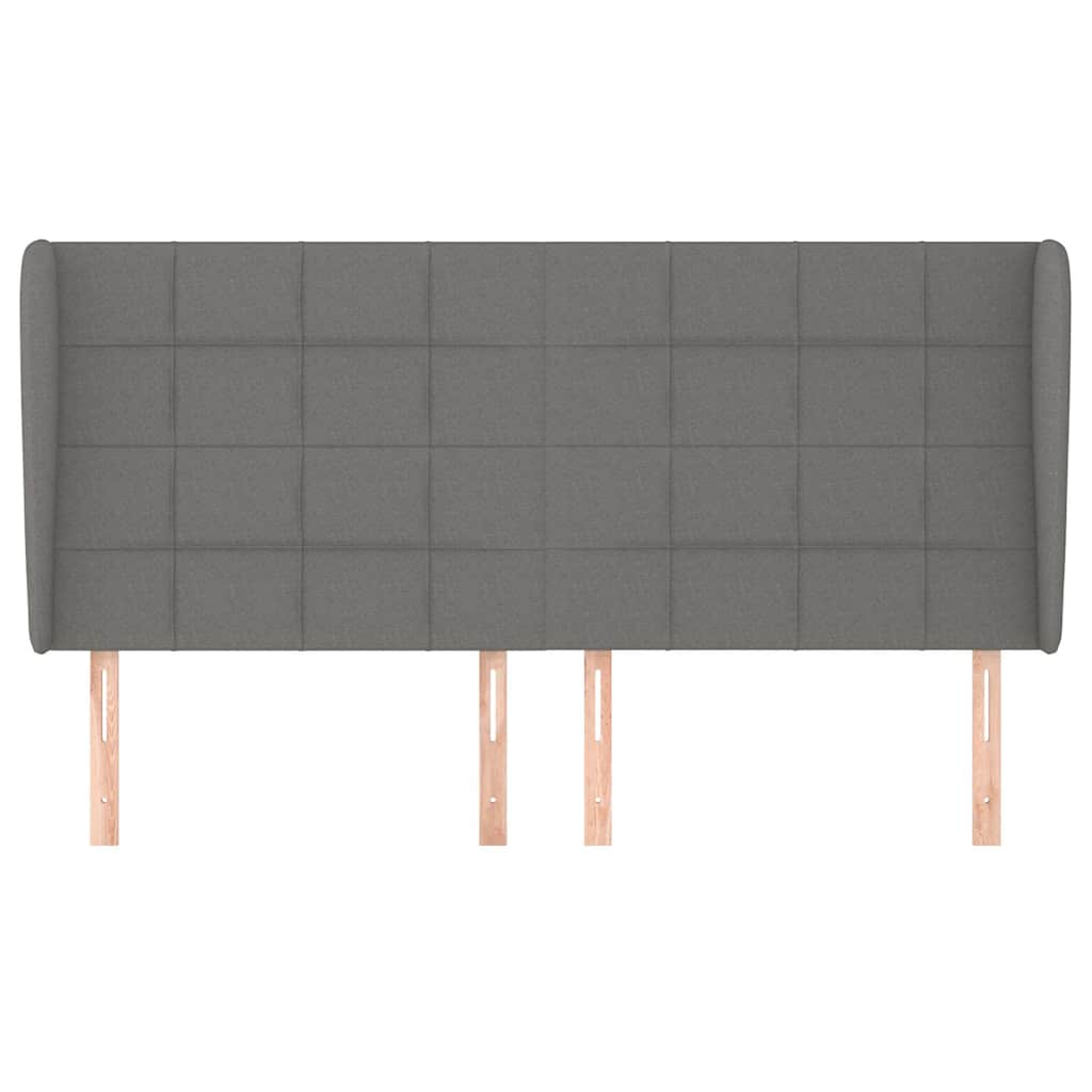 Vidaxl hoofdbord met randen 163x23x118 128 cm stof donkergrijs