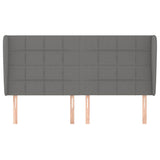 Vidaxl hoofdbord met randen 163x23x118 128 cm stof donkergrijs